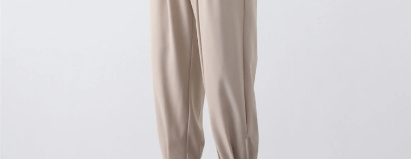 M-5XL Summer New Men's Pants Solid Color Legged Pants Casual Shorts Thin Ice Silk Cool Dry Nine Cent Pants