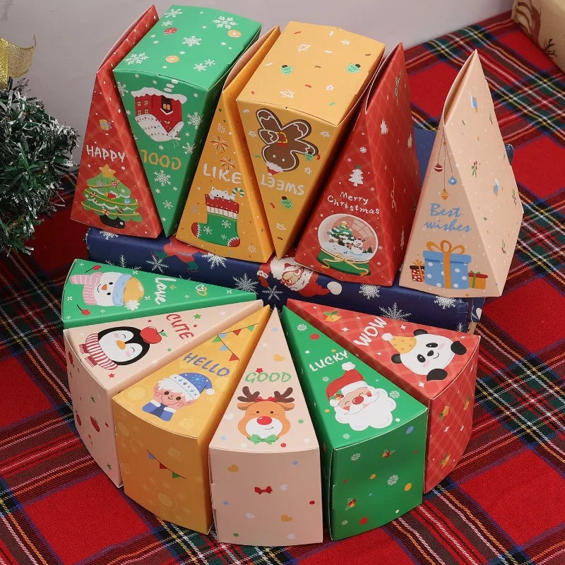 12pcs Christmas Candy Boxes Christmas Gift Packag Box Xmas Tree Hanging Pendent New Year Blind Boxes DIY Party Favors Decoration