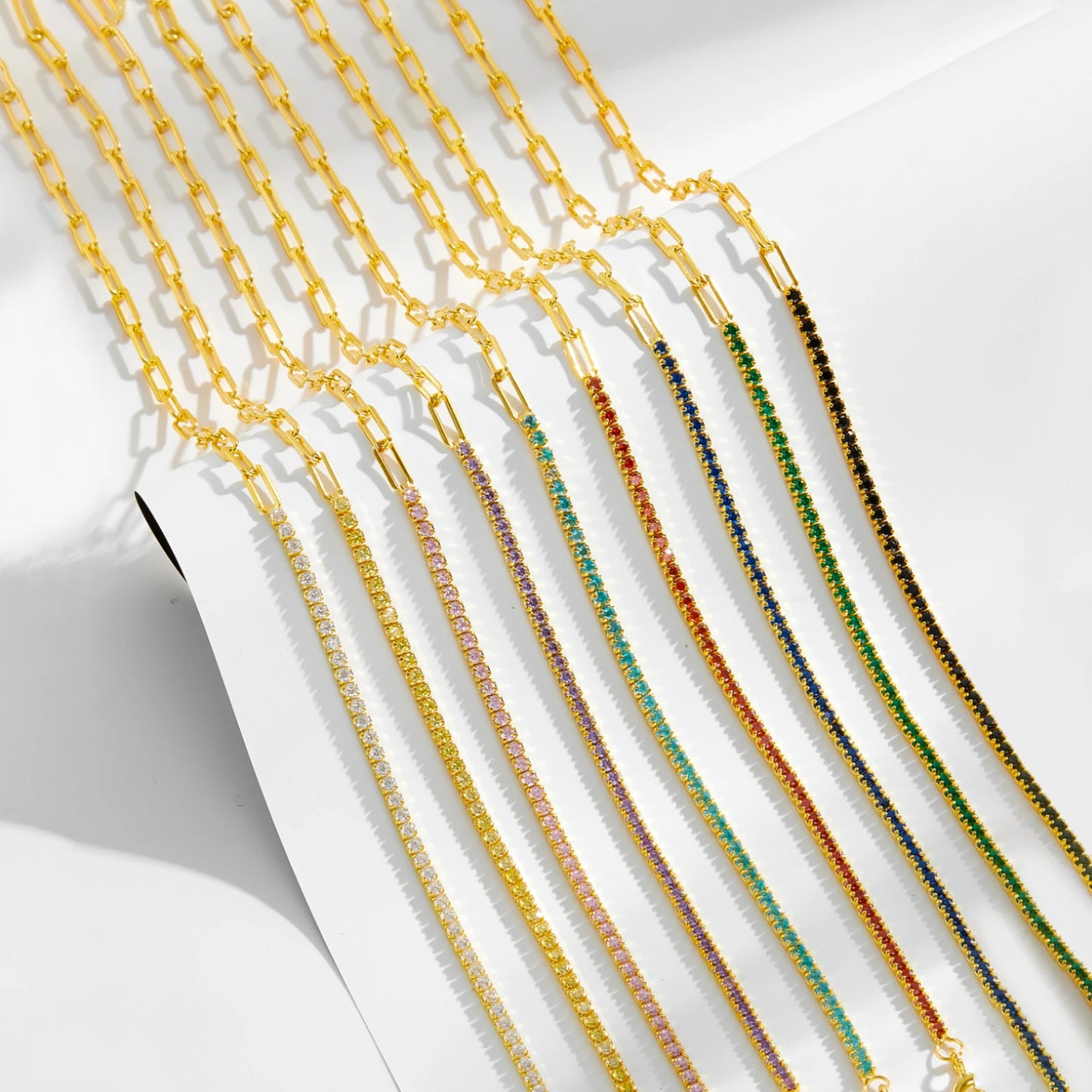 VEWANT 925 Sterling Silver Rainbow Colorful Zircon CZ Chain Bracelet Women Fine Jewelry Rock Punk Wedding Anniversary Gift