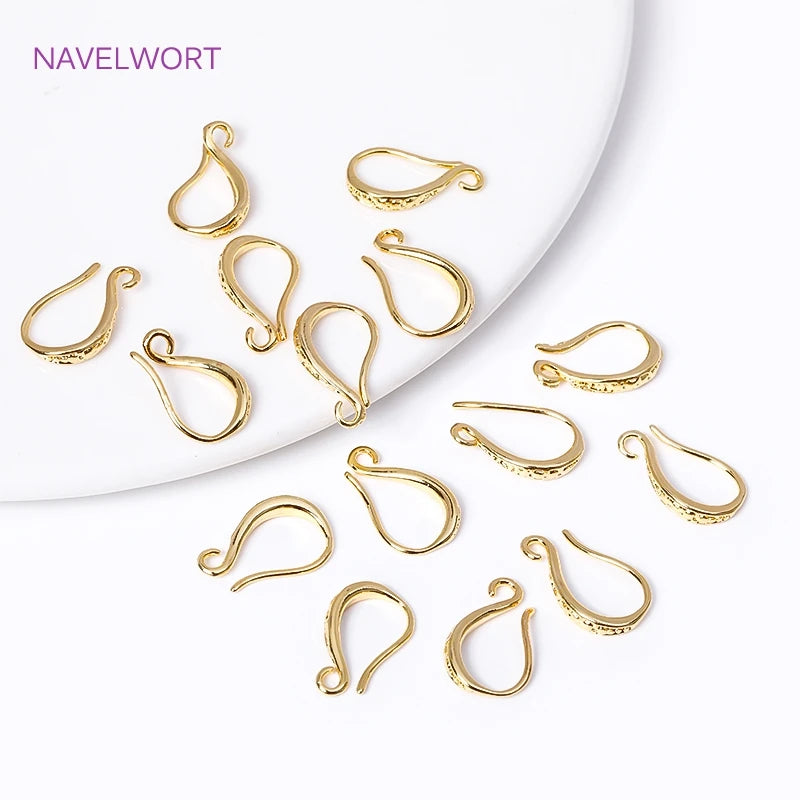 Earring Hooks with Open Loop 18K Gold Plated Ear Wire For Earrings Making Supplies Earwire DIY Accessories