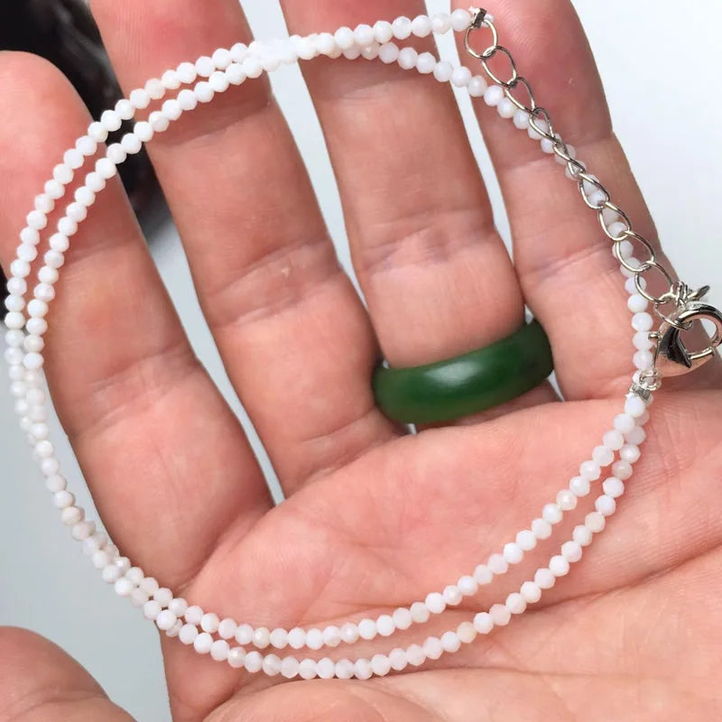 2-3mm Natural Stone Beaded Necklace Handmade Mini Tourmaline lapis crystal Energy Healing Female Bracelet for Women Jewelry Gift
