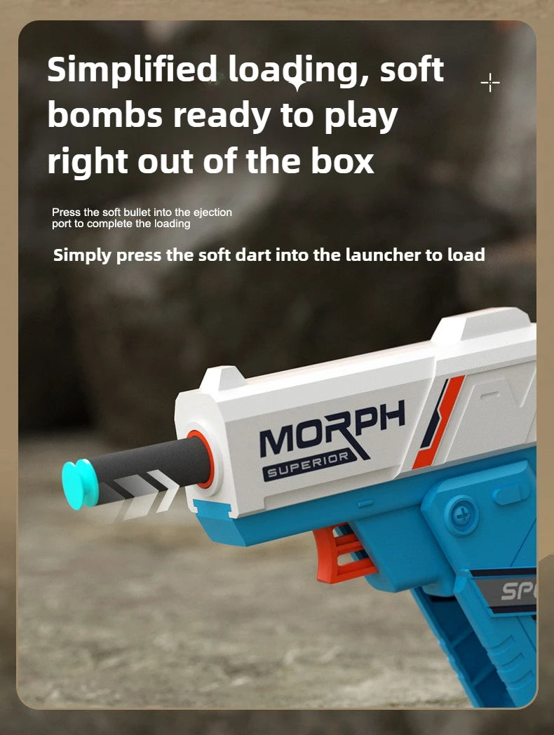 Mini Soft Bullet Toy Gun Rotary Fidget Design Foldable Foam Dart Launcher for Boys Shooting Toy Fun Christmas Gift for Kids