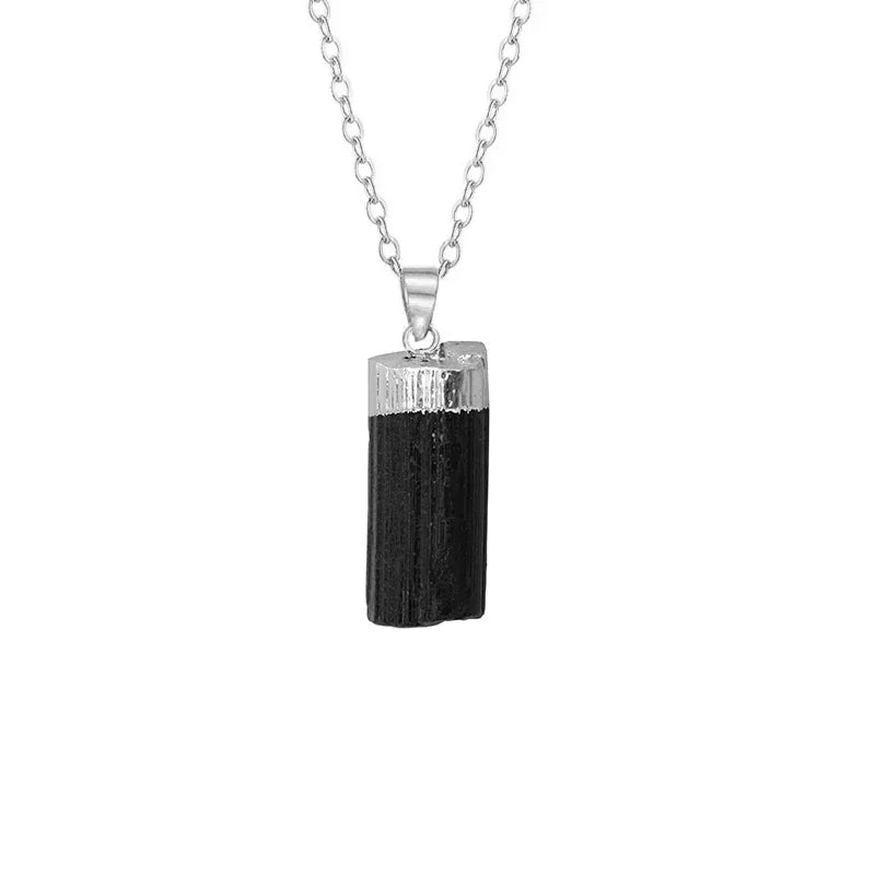 Irregular Raw Black Tourmaline Pendant Rough Energy Chakra Jewelry For Woman And Man Gift Necklace Making