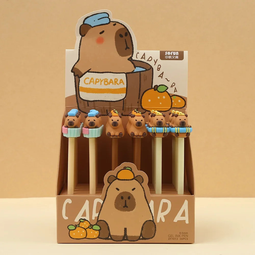 0.5mm Kawaii Capybara Gel Pens Signature Pen Cute Cartoon Student School Office Writing Supplies Gift Stationery Art Deco Pens