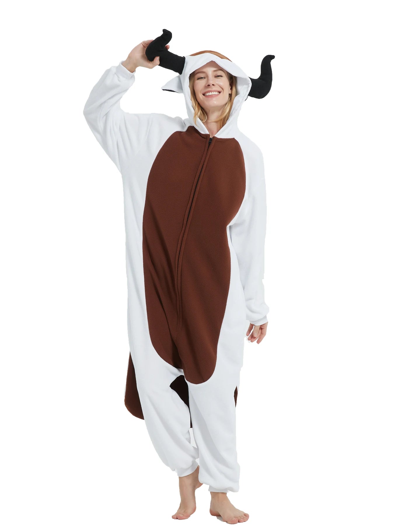 Men White Cow Onesies Pajamas the Last Airbender Appa Kigurumi Women Cosplay Costume Animal Sleepwear Suit Kids Christmas Gift