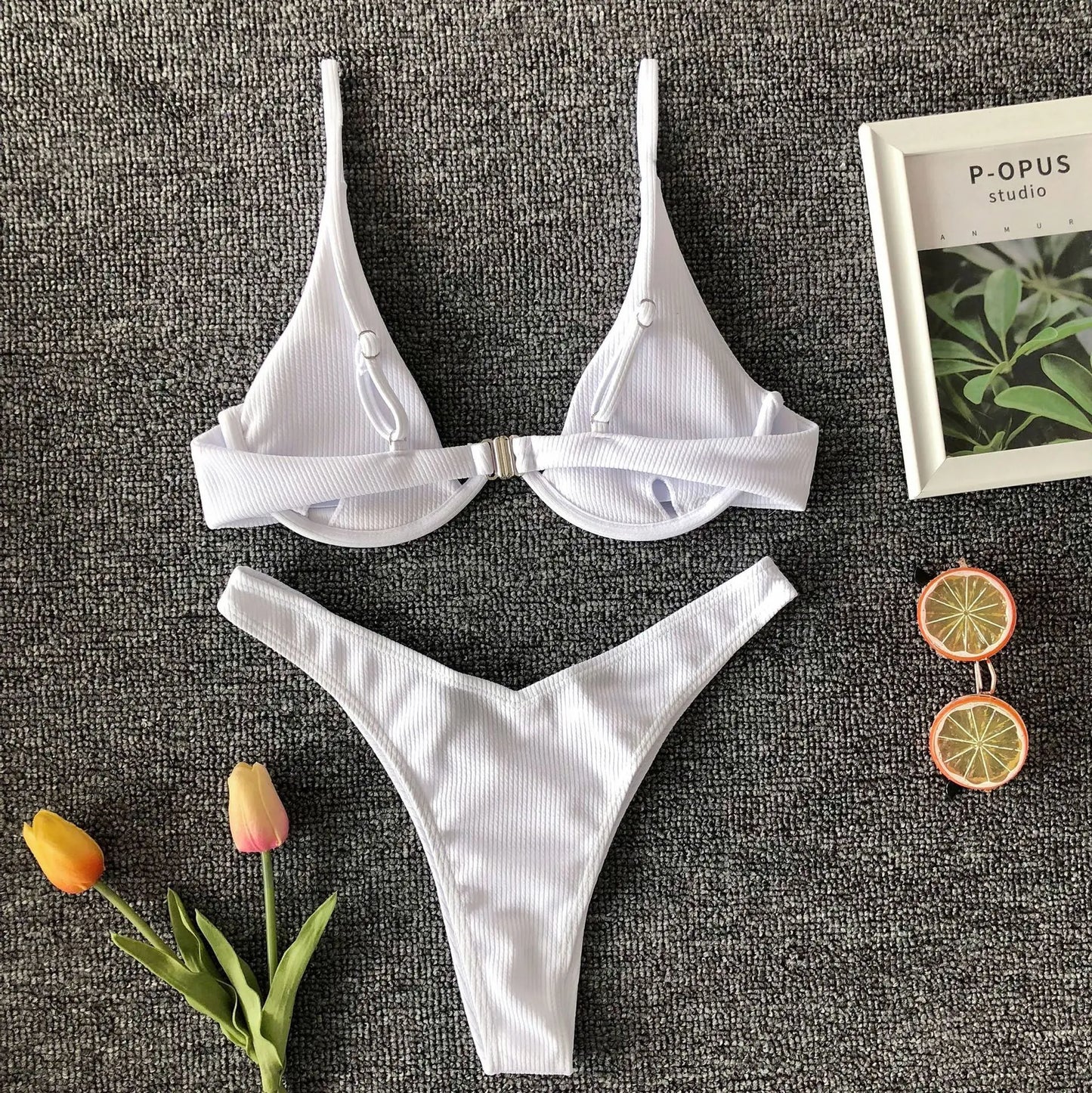 Neon Green Sexy Underwire Bikini Set 2024 Women Solid Leopard Push Up Micro Swimsuit Summer Bathing Suit Thong Swimwear Biquini