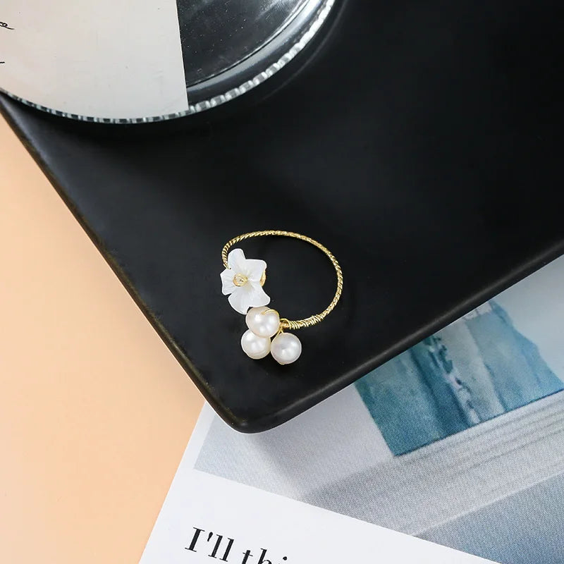 Vintage Rose Flower Rings For Women Korean Style Adjustable  Sakura Princess Finger Ring Bride Wedding Engagement Party Jewelry