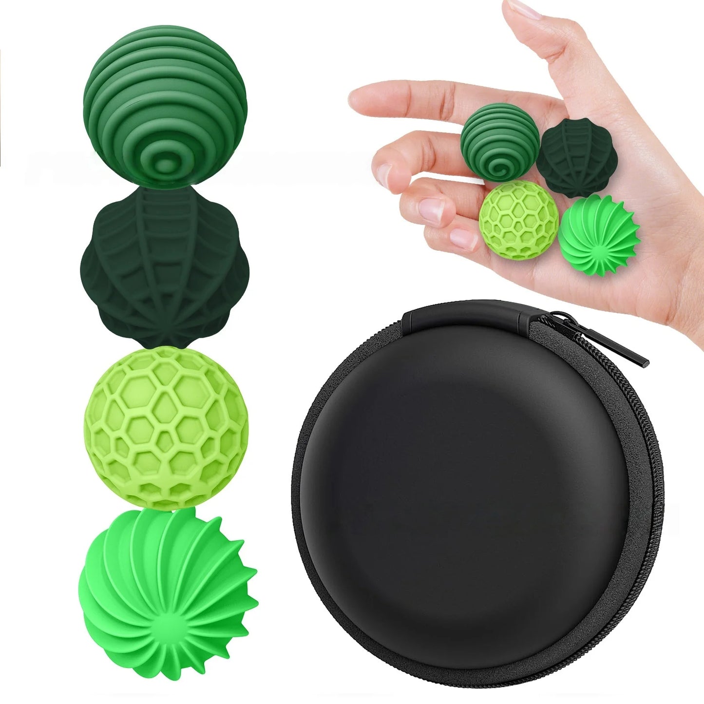 Sensory Magnetic Ball Fidget Decompression Soft Silicone Texture Worry Ball Puzzle Travel Toy Halloween Gift Set