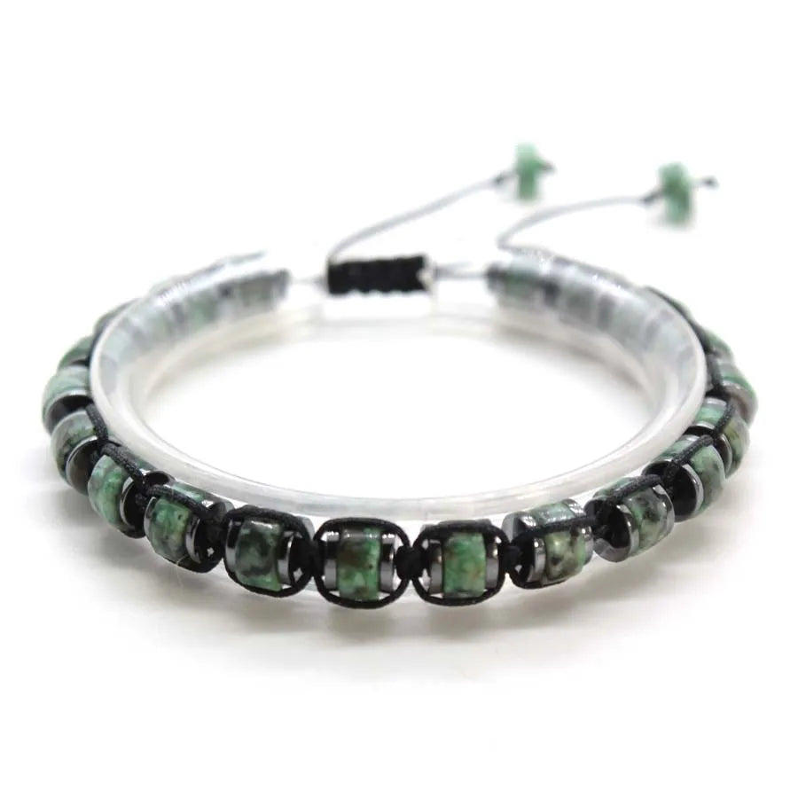 Handmade Braided Crystal Stone Bracelets For Couple Natural Amethyst Tourmaline Rope Macrame Adjustable Women Bracelet Jewelry