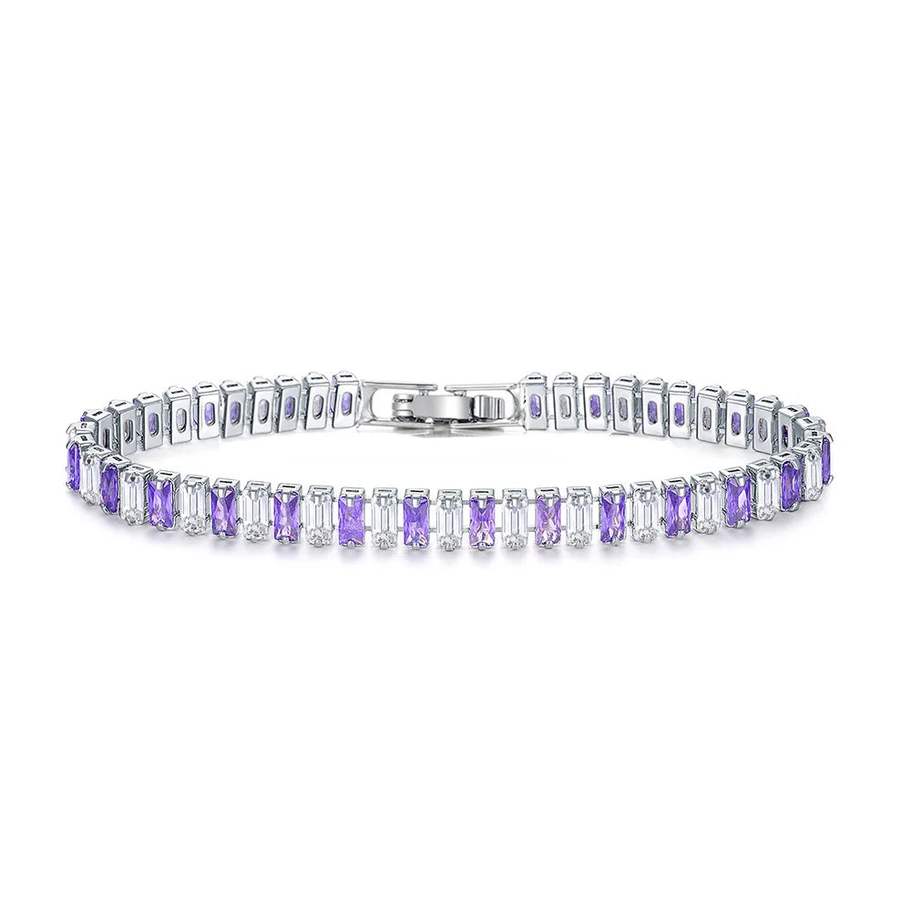 Rainbow Crystal Tennis Zircon Bracelets for Women Men Trendy Unisex Accessories Squares CZ Chain on Hand Classic Jewelry H167