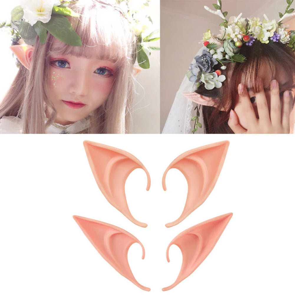 10-1Pair Halloween Angel Elf Ears Fairy Cosplay Latex Ears Halloween Decoration Monster Ears Vampire Cosplay Costume Accessories