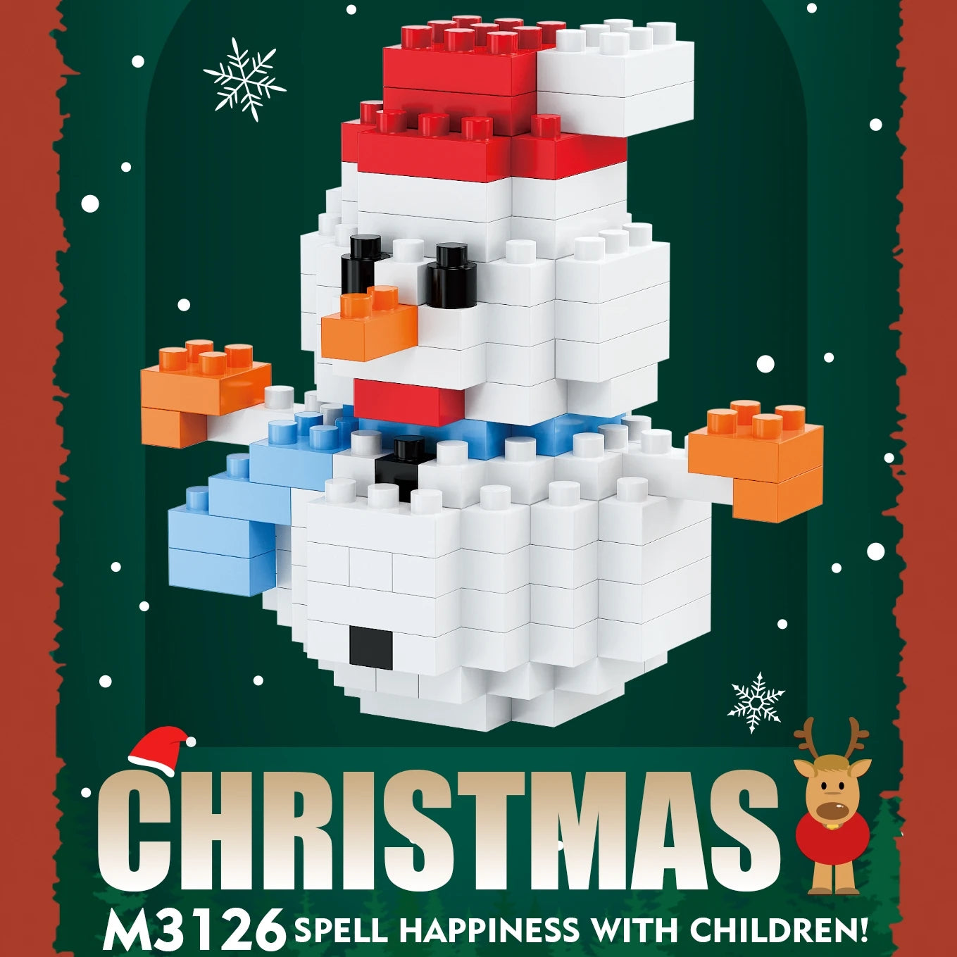 Children Mini Christmas Gift Micro Building Blocks Creative 3D Santa Claus Snowman Tree Decor Holiday Toy Set For Kids