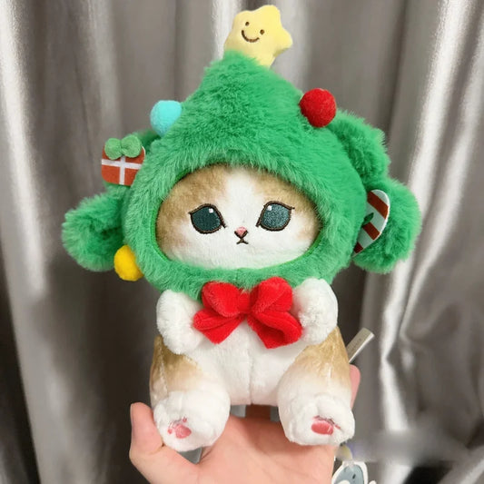 Christmas  Edition Cute Cartoon Cat Plush Toy Pendant Keychain Schoolbag Decoration Soft Comfortable Plush Toy Christmas Gift