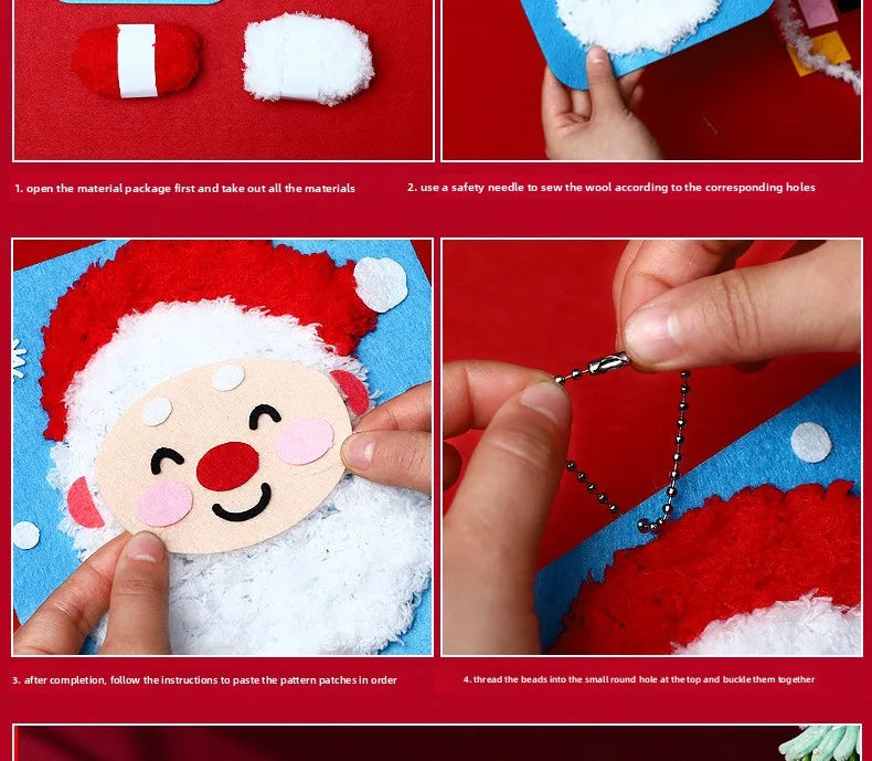 1-10PCS Christmas Gift DIY Felt Sewing Kit for Kid Handicraft Activity Preschool Toy Thread Painting Educational Craft Materials