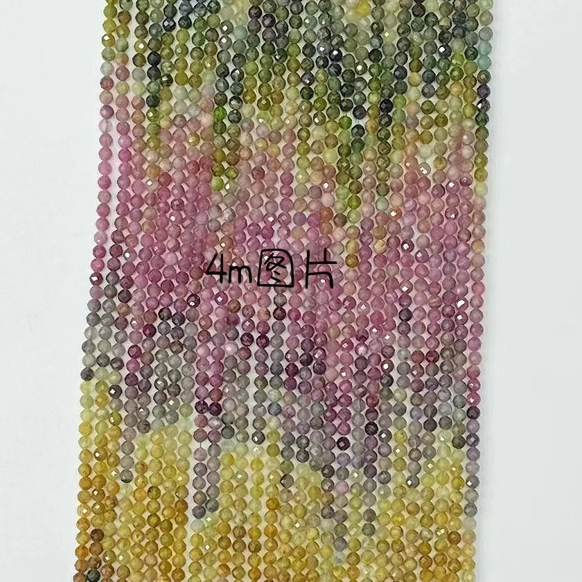 AAA Grade Natural  Rainbow Colorful Tourmaline Slice Loose Bead Jewelry DIY Bracelet Necklace 38cm Manufacturer Wholesale