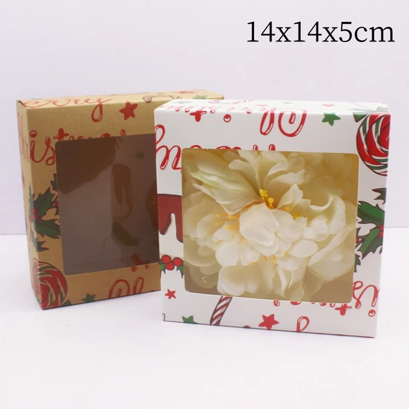 10pcs in various sizes, white, kraft paper color, printed Christmas gift box