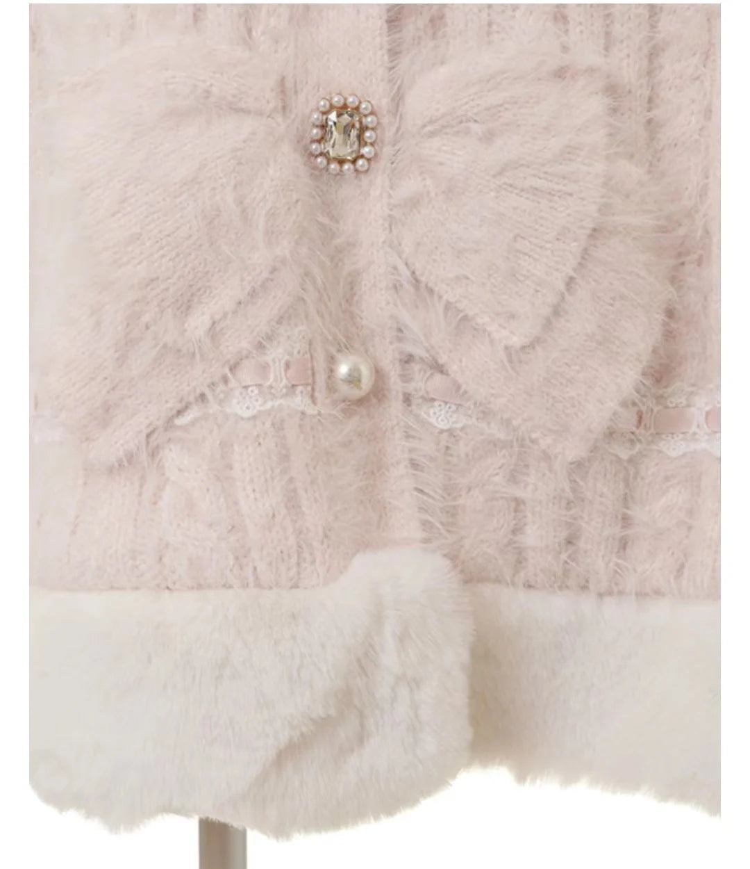 Japanese Sweet Soft Thick Women's Double-Layer Big Ribbon Hooded Knitted Cloak 3 Colors Autumn and Winter Ponchos Warm Jacket