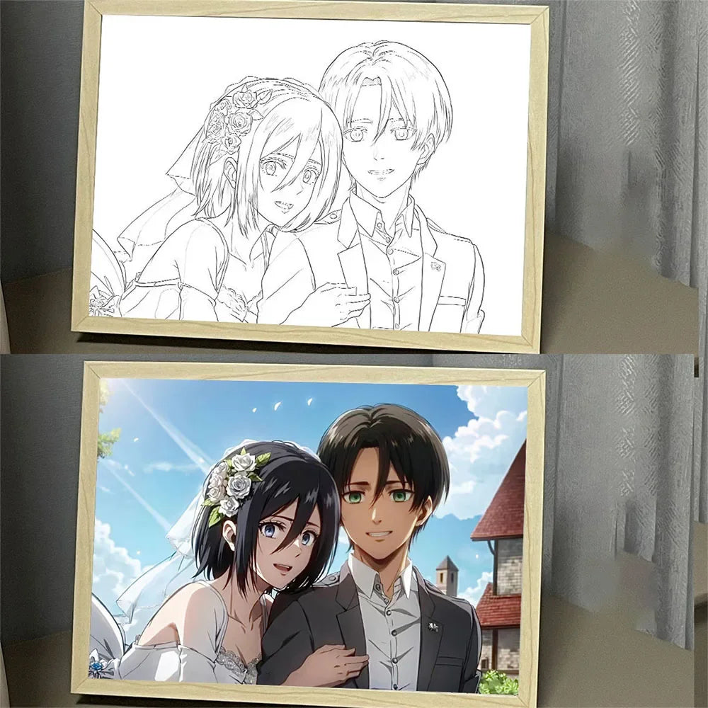 Hot INS Anime Attack on Titan LED Night Light Colorful USB Plug in Three Color Lighting Surprise Desk Lamp Christmas Gift Toy