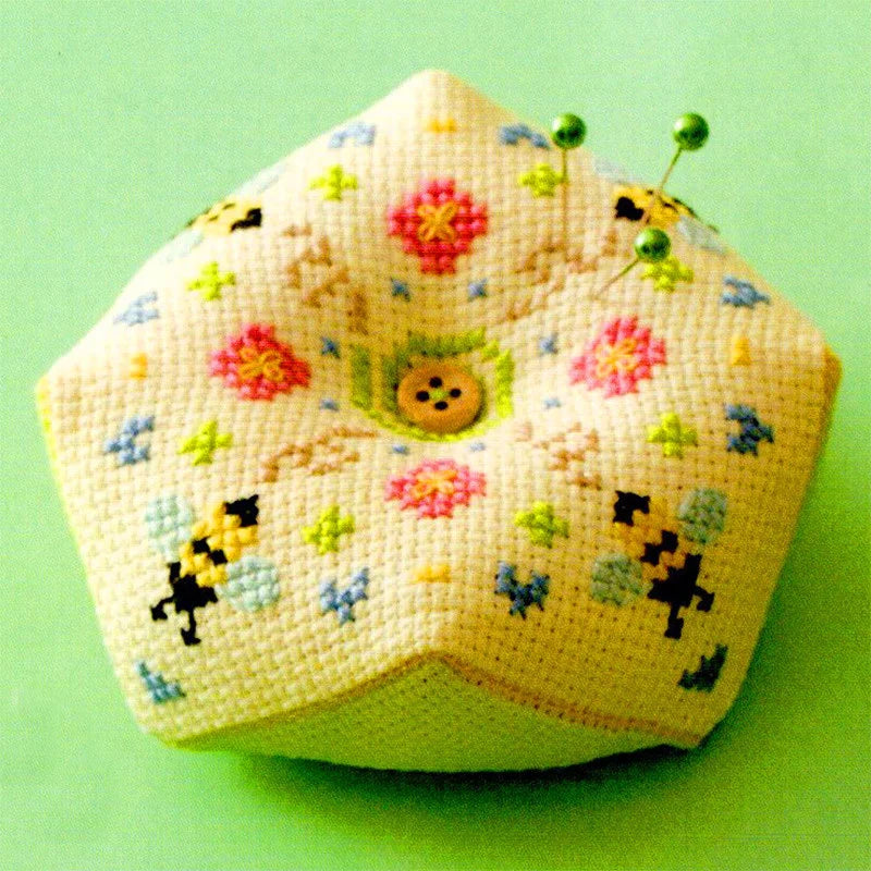 076 Cross Stitch Kits Pin Needle Cushion Biscornu Needlework DIY Kit Embroidery Set Counted Cross-Stitching Pincushion Packages