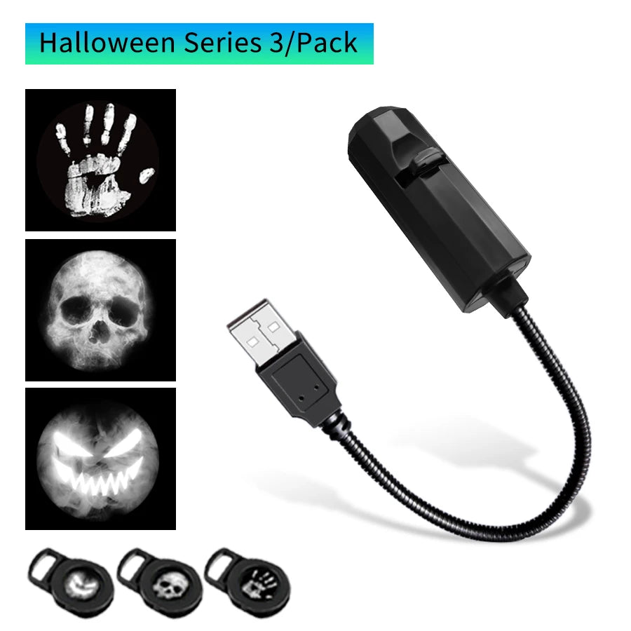 USB Led Night Light Moon Lamp Halloween Christmas Decoration Holiday Ornaments for Bedroom Ceiling Wall Projector Party Lighting