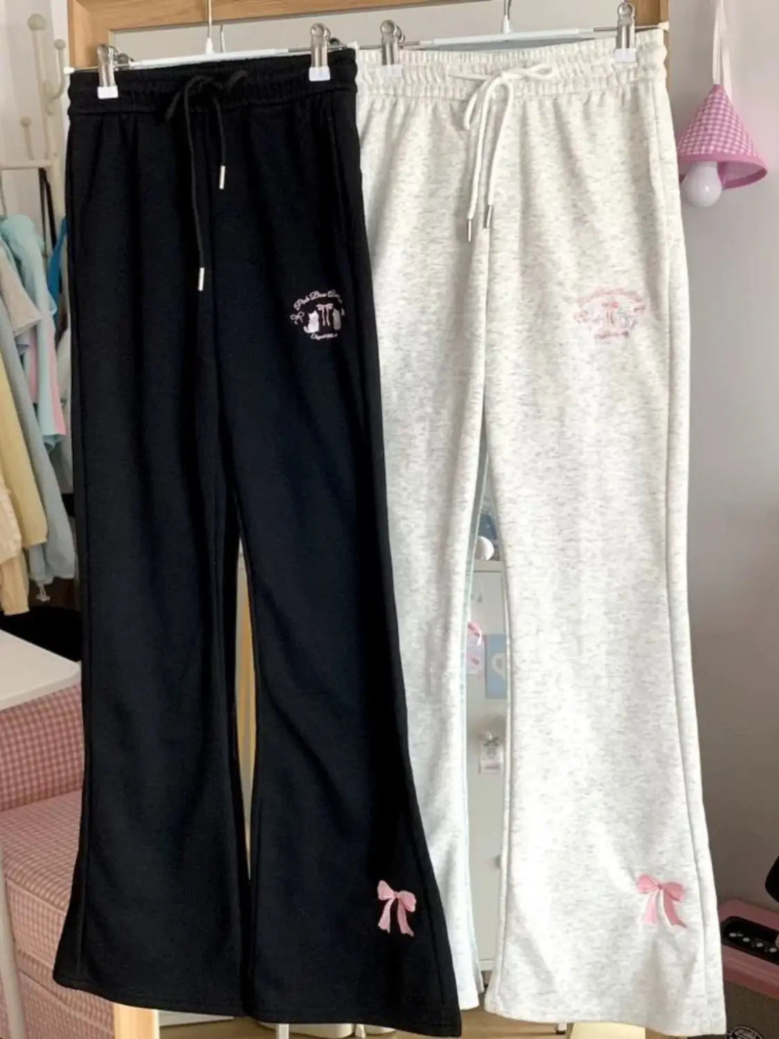 Sweet Girl Cute Straight Pants Spring New Casual All Match Sports Sweatpants Elastic Waist Cartoon Y2k Aesthetic Women Pants