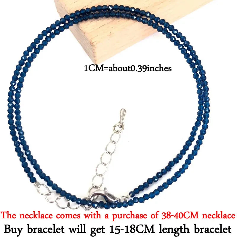 2-3mm Natural Stone Beaded Necklace Handmade Mini Tourmaline lapis crystal Energy Healing Female Bracelet for Women Jewelry Gift