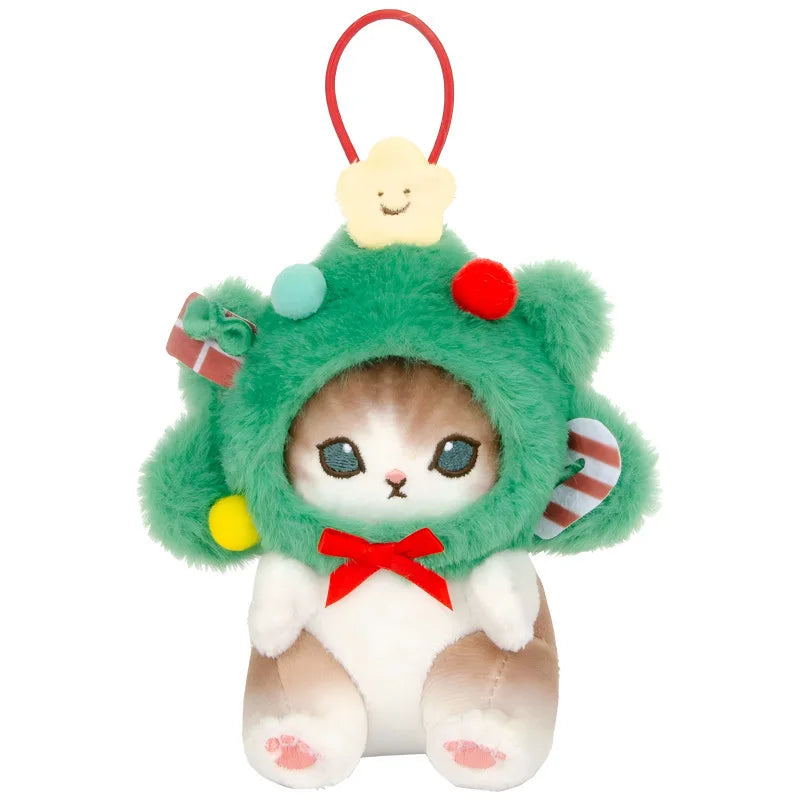 Christmas  Edition Cute Cartoon Cat Plush Toy Pendant Keychain Schoolbag Decoration Soft Comfortable Plush Toy Christmas Gift
