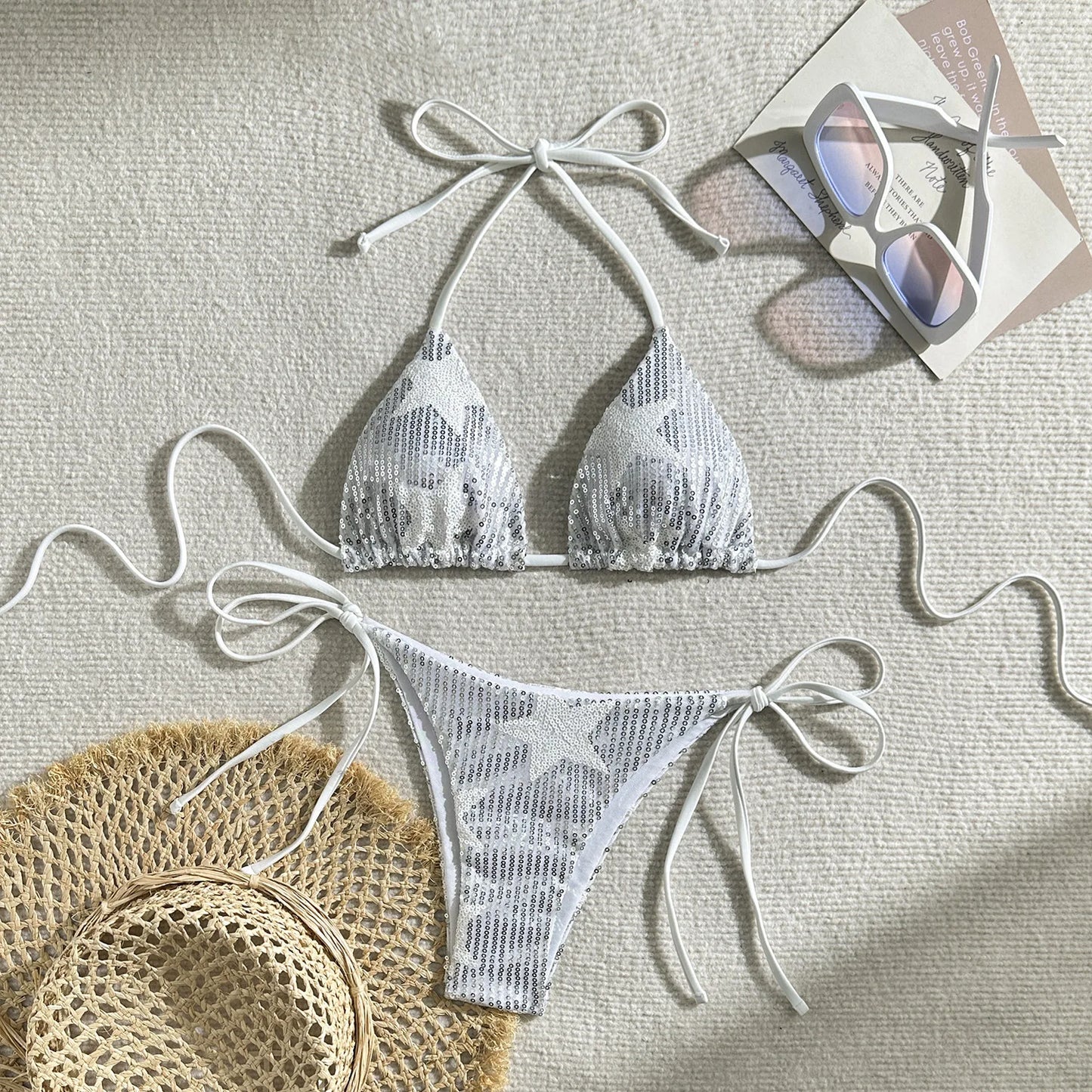 Shining Sexy Bikinis Swimsuits Women's Swimwear Push Up Female Beach Swim Wear Bathing Suits Brazilian Bikini Set Pool Bather