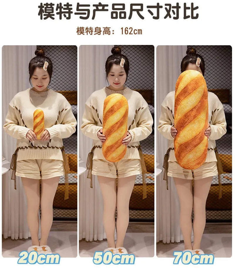 Simulation Big Bread Baguette Plush Pillow Toy Soft Kawaii Food Plush Toy for Kids Children Boy Girl Birthday Christmas Gift