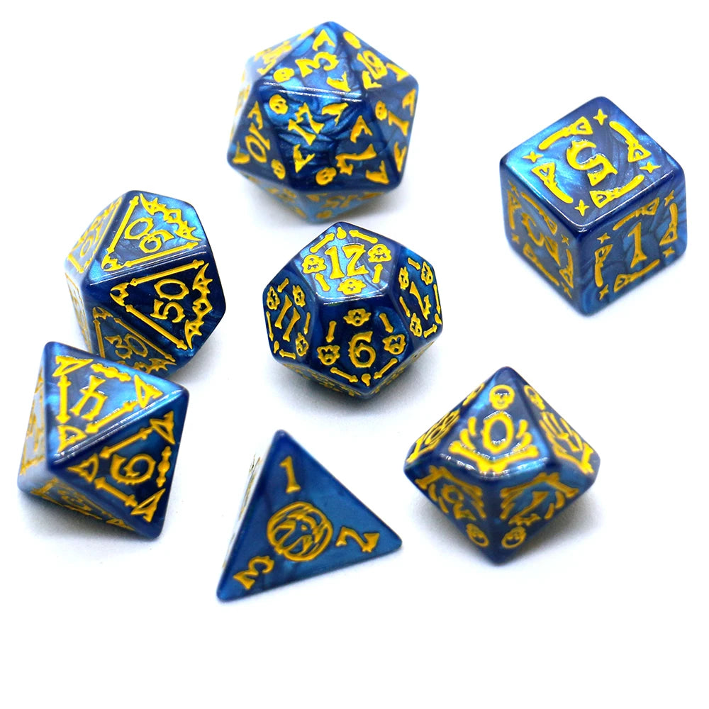 7pcs Set Relief Halloween Pattern Board Game Dice Set, DND Game Dice