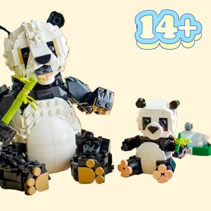 626PCS Creative Variety Series 3IN1 Panda Family Christmas Gift Brick Children Educational Toy