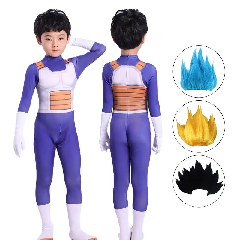 Adult Kids Z Vegeta Cosplay Costume Jumpsuit Vest Fantasia Outfits Disfras Vegeta Clothes Halloween Carnival Party Disguise Suit