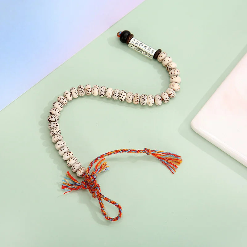 Handmade Tibetan Buddhism Six Words Mantra Bracelet Beaded Thread Rope Knot Amulet Prayer Beads Bracelets For Men Women Gift