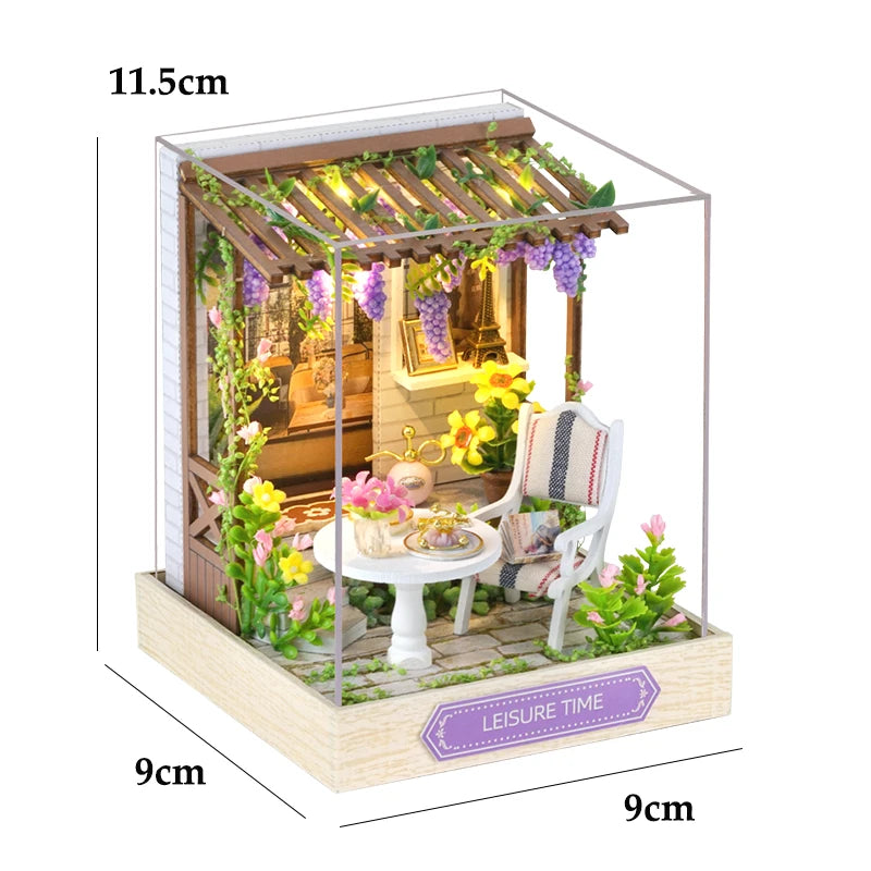 DIY Book Nook Kit Wooden Doll House 3D Puzzle Assembly Toy Home Bookend  Bookshelf Insert With Furniture Toys For Christmas Gift
