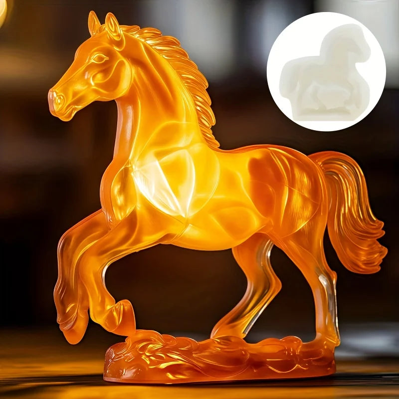 DIY Running horse candle silicone mold Running horse resin silicone mold Run horse concrete cement gypsum molds Christmas gift