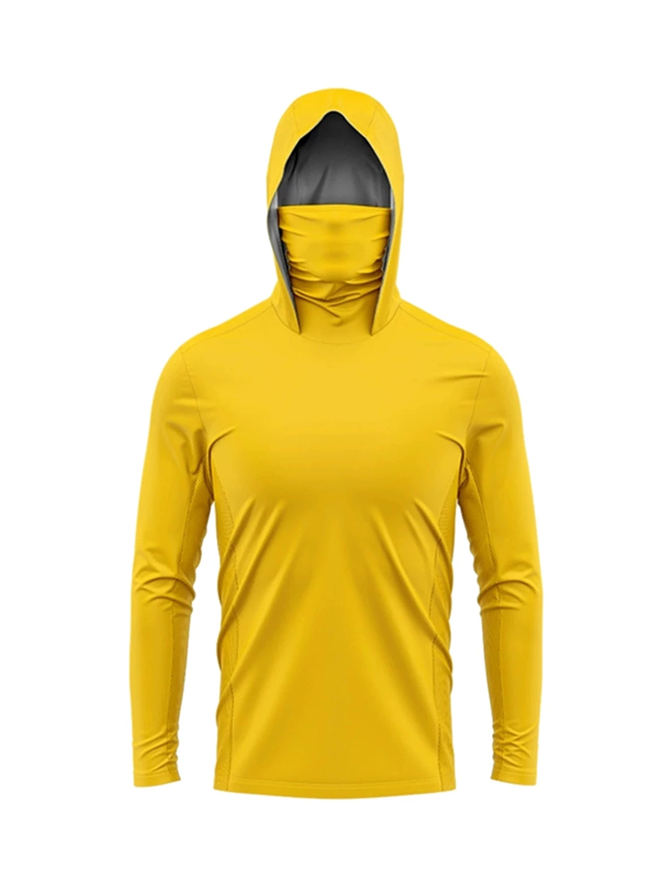 Long Sleeve Fishing Shirts Men Sun Protection Hoodie Mask All-in-one Fishing Clothing Hunting Camping Angling T-shirt Upf