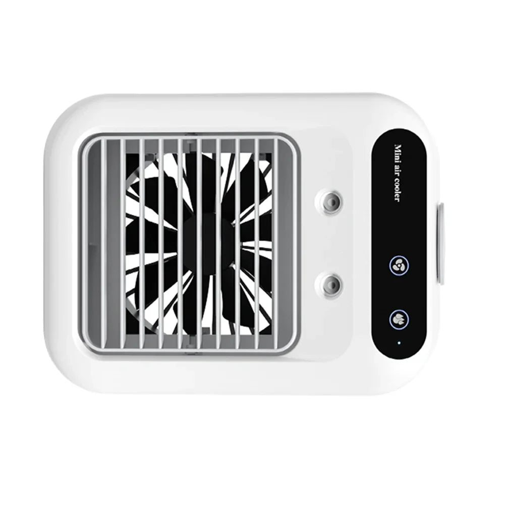 Mini Portable Humidifier Fan Air Conditioner Household Small Air Cooler Portable Air Adjustment Office Oil Diffuser Fast Cooling
