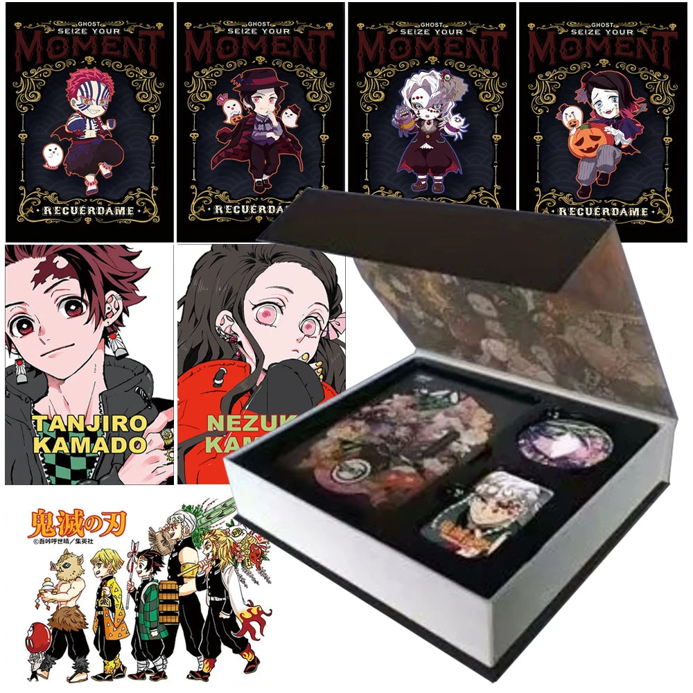 Demon Slayer Collection Card Black and White Tone Creative Line Draft Color Paper Card Encouraging Child's Christmas Gift Toys