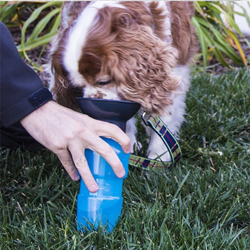 Portable Plastic Pet Water Feeder Pressing Car Carry Pet Bowl Water Feeding Kettle Dog Cat Outdoor Travel water bottle Container