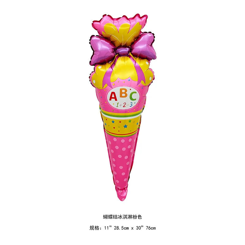 Back To School Student Stationery Bus Schoolbag Rubber Pencil Foil Balloon Babyshower Decoration Child Birthday Party Globos