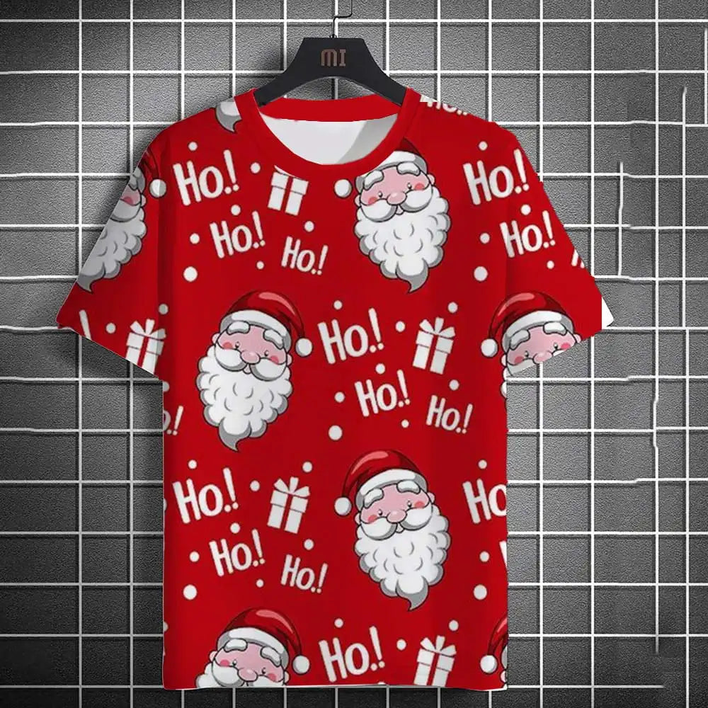 Kids Clothes Cartoon Christmas Santa Claus T Shirt Casual Short Sleeve T Shirts for Boys Girls 2-10y Christmas Gift for Children