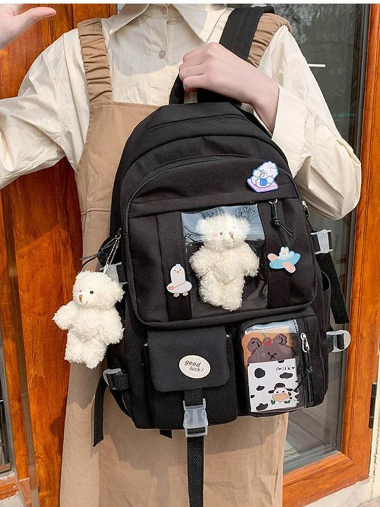 Fashion Schoolbag Large Capacity High School Female Backpack Daily Leisure Bags 2023 Shoulder Adjustable Backpack