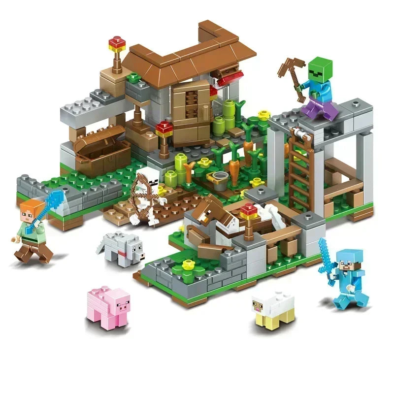 my world the mine Dark dragon building block city Toys for children Christmas Gift