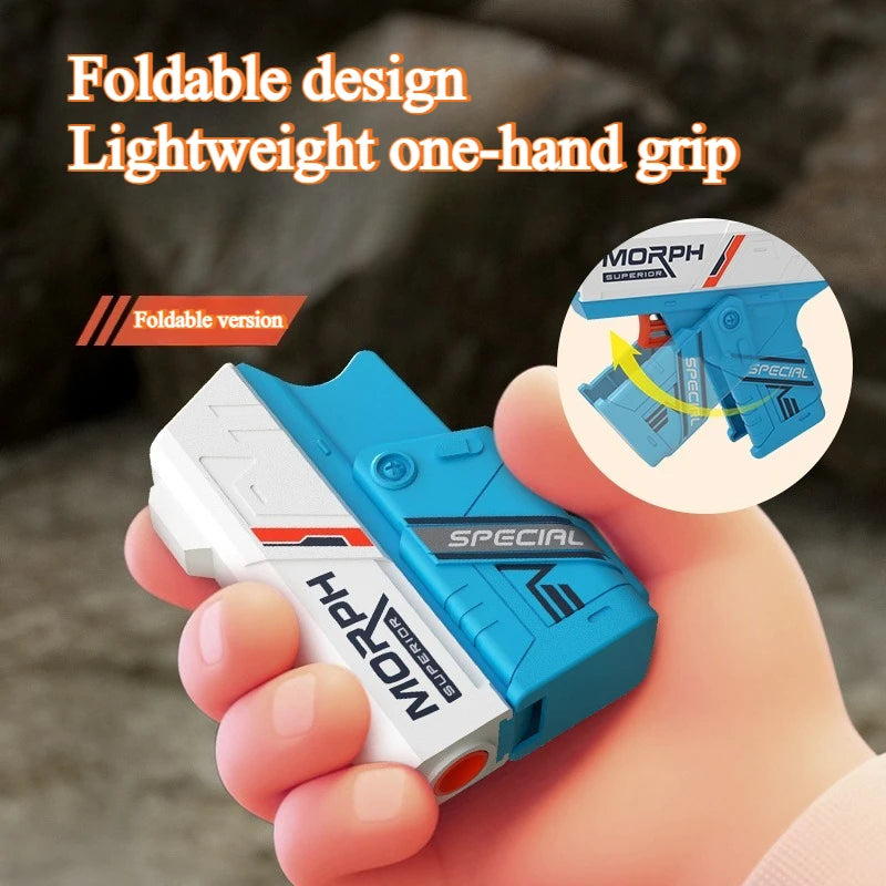 Mini Soft Bullet Toy Gun Rotary Fidget Design Foldable Foam Dart Launcher for Boys Shooting Toy Fun Christmas Gift for Kids