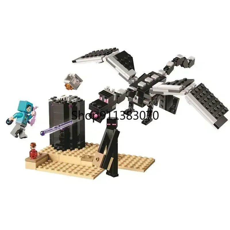 my world the mine Dark dragon building block city Toys for children Christmas Gift