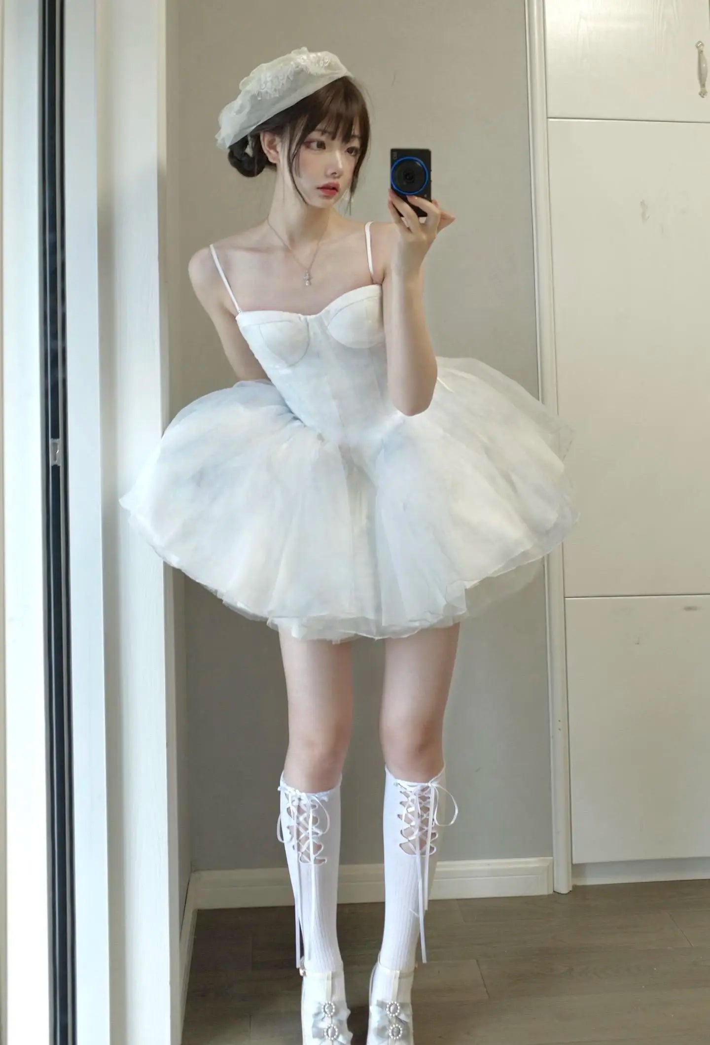 French Style Flower Wedding Dress Lolita Sweet Girl Women Fairy Tube Top Sling Dress with Long Cardigan Birthday Princess Dress