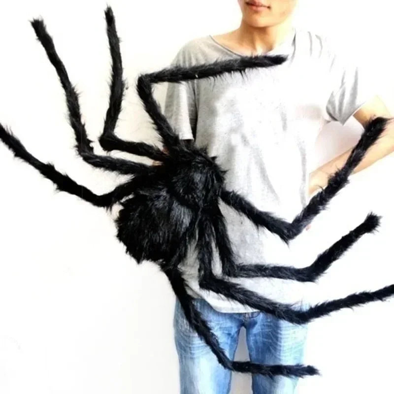 30cm/75cm Halloween Giant Black Plush Spider Decoration Haunted House Prop Indoor Outdoor Decor Halloween Decoration