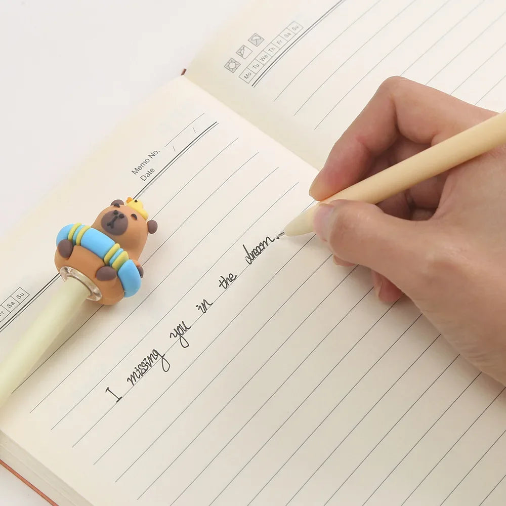 0.5mm Kawaii Capybara Gel Pens Signature Pen Cute Cartoon Student School Office Writing Supplies Gift Stationery Art Deco Pens