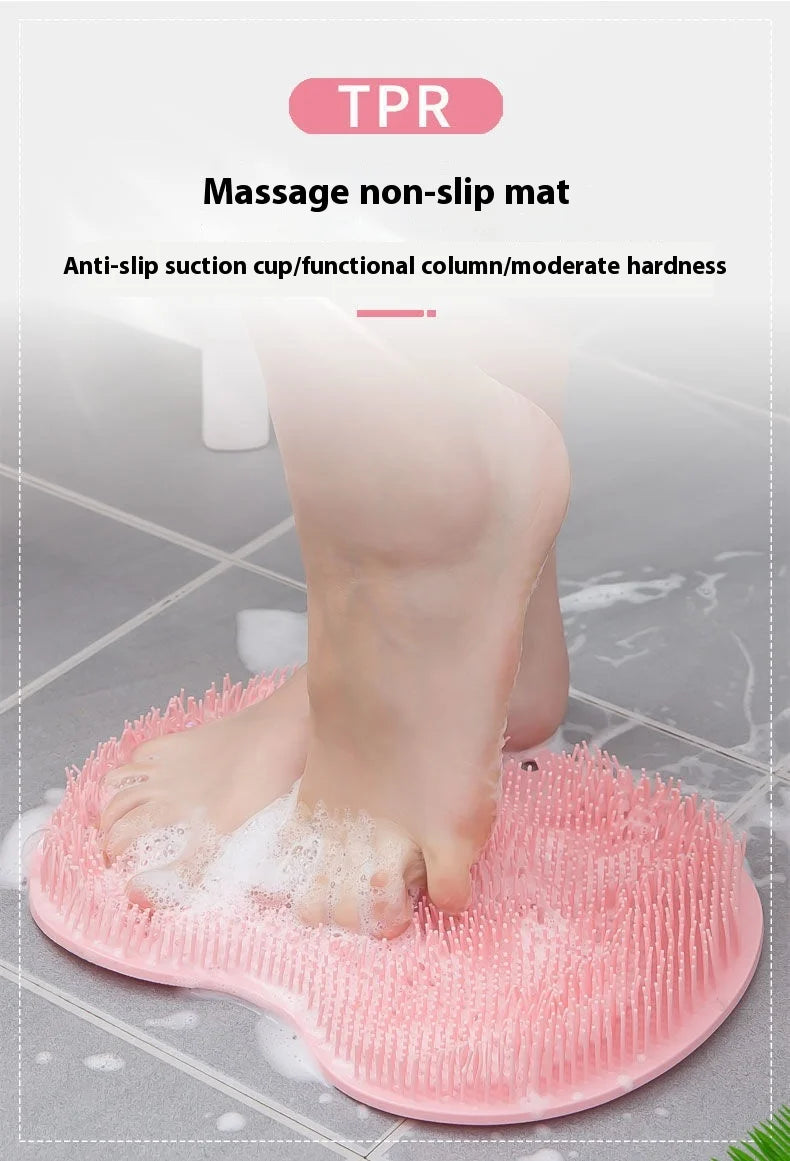 Rubbing Foot Pads, Silicone Foot Massaging Tools, Bathroom Foot Massage Pads, Bathing Foot Brushes, Lazy People Bathing Back Mas