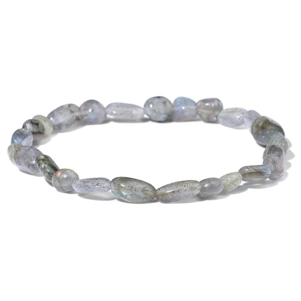 Natural Labradorite Bracelets Set For Women Men 3Pcs Gray Moonstone Bracelets Handmade Energy Stone Bangles For Female Jewelry